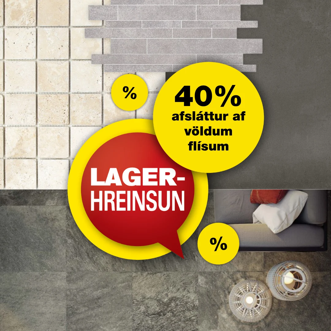 Flísar lagerhreinsun IS