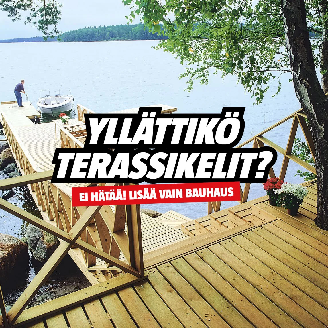 FI Image: Yllättikö terassikelit? HERO with badge campaign page 