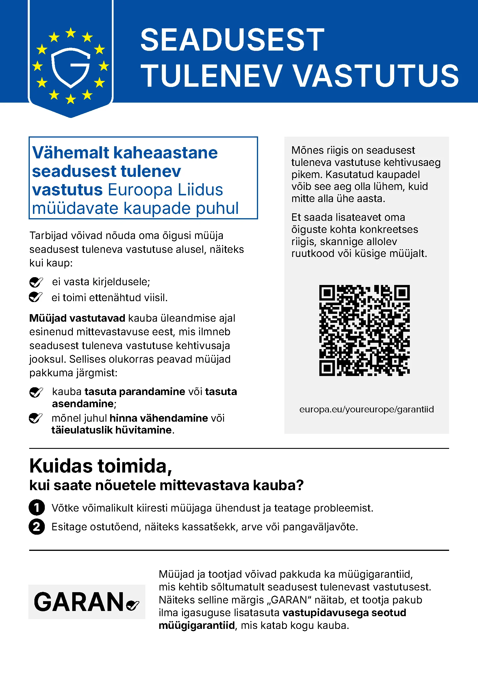 Legal guarantee notice ETN