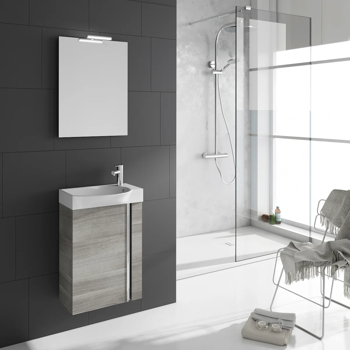 FI Image: Kalusteryhmä Riva Elegance hopeanharmaa 45 cm 1213194