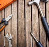 Tools on wooden table