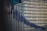 Flags outside the European Parliament