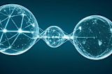 Decorative image of three blue glowing orbs connected with lines