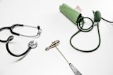 Decorative image of medical equipment for article
