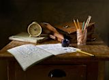 Decorative image of a book and pen