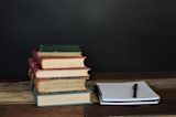 Decorative image of books for article