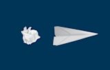 Decorative image of crumpled paper and paper plane for article