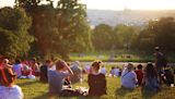 Decorative image of people sitting in a park for article