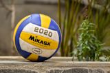 Blue and yellow volleyball