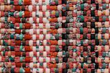 Decorative image of multicoloured woven fabric for article