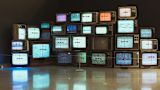 Decorative image of analogue televisions