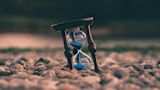 Decorative image of an hourglass