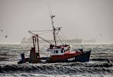 Trawler on choppy waters