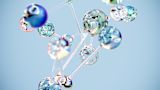 Decorative image of water drops structure for article