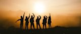 Decorative image of a group of young people