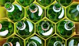 Recycled glass bottles