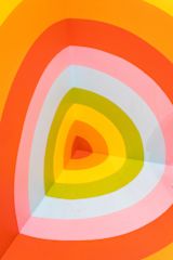 Decorative image of colourful target pattern for article