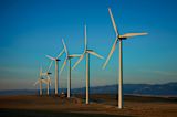 Decorative image of wind turbines