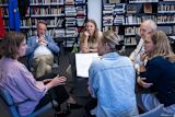 People discussing in a circle