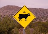 Cows and UFOs sign
