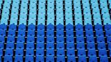 Blue stadium seats