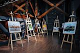 Decorative image of easels for article