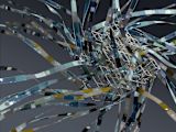 Decorative image of machine with ribbons for article