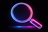 Neon magnifying glass