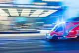 Ambulance arriving at hospital