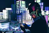 Decorative image of virtual city for article