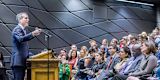 Los Angeles Mayor Eric Garcetti announcing a partnership with Occidental College to advance the Sustainable Development Goals.