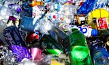Decorative image of plastic bottles for article