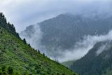 An image of the misty mountains in Kashmir India