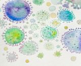 Decorative image of virus in watercolour for article