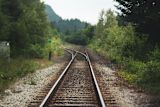 Decorative image of train track for article