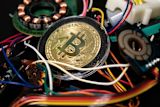 Decorative image of golden Bitcoin coin for article