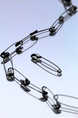 Decorative image of safety pin chain for article