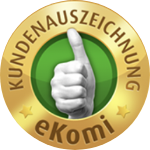 eKomi Kundenauszeichnung Siegel einer eKomi Kundenauszeichnung.
