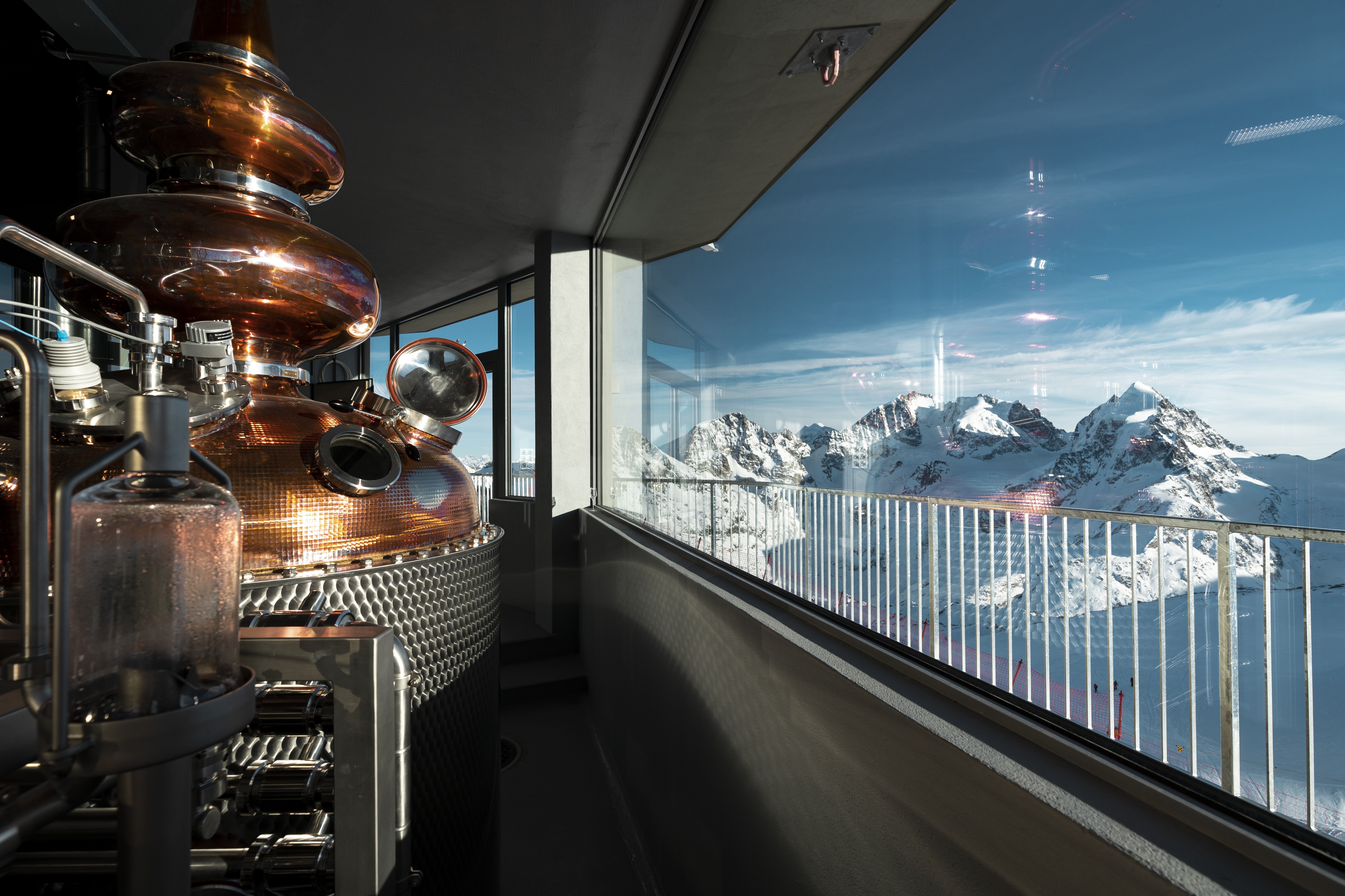 Direct view of the mountain landscape from the distillery.