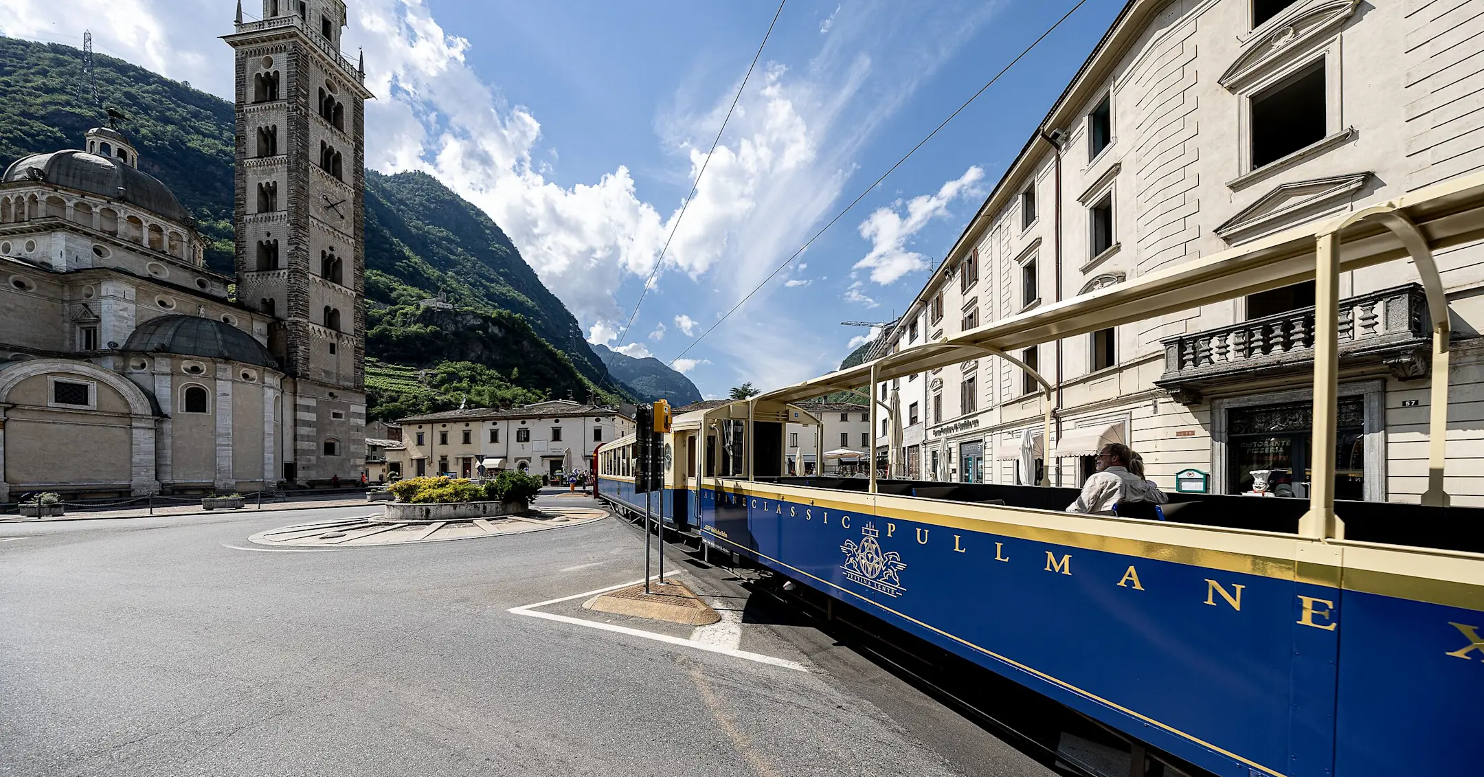 City Feeling: The Bernina Express Pullman Class takes you straight through Tirano.