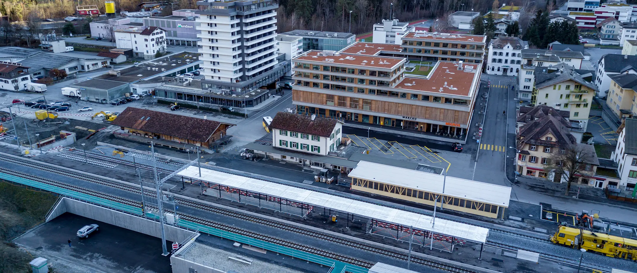 Drohnenaufnahme Bahnhofareal