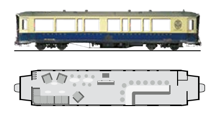 Seating arrangement and exterior view of the Piano Bar.