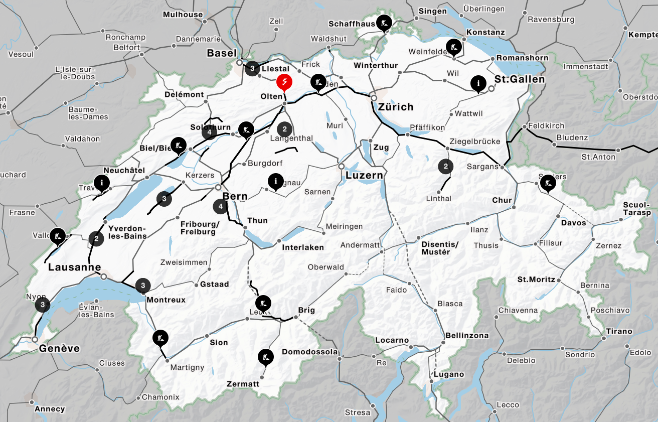 Betriebslagekarte SBB