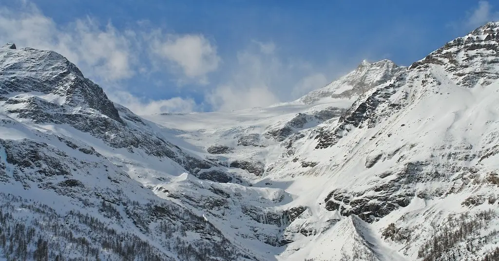 Aussicht auf das schneebedeckte Berninamassiv