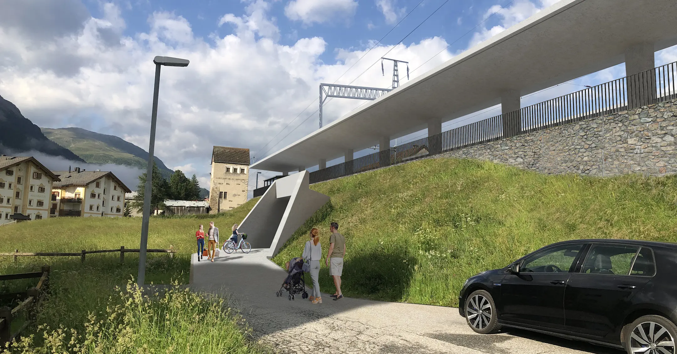 Visualisierung Bahnhof Zuoz
