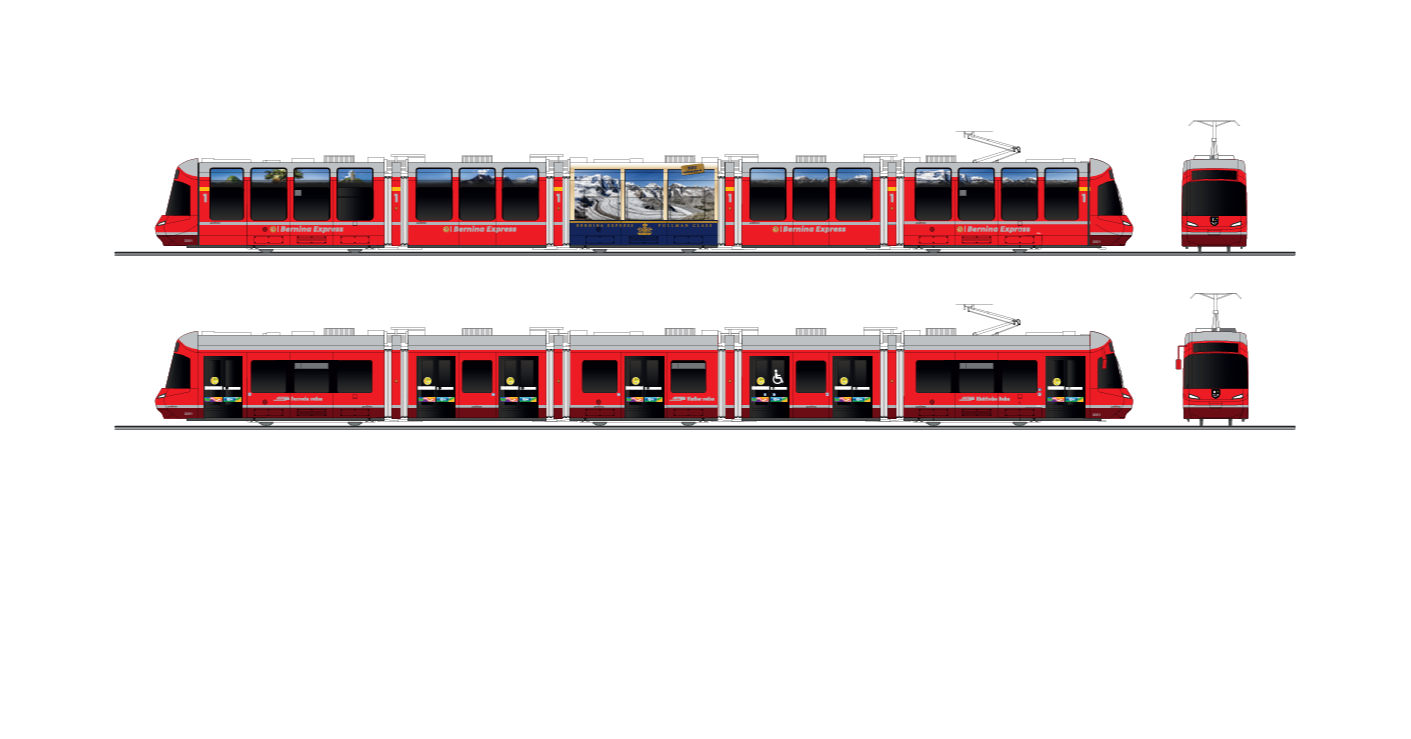 Illustrazione del tram VBZ con livrea FR