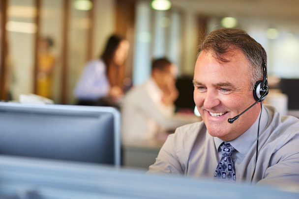 account manager speaking to client