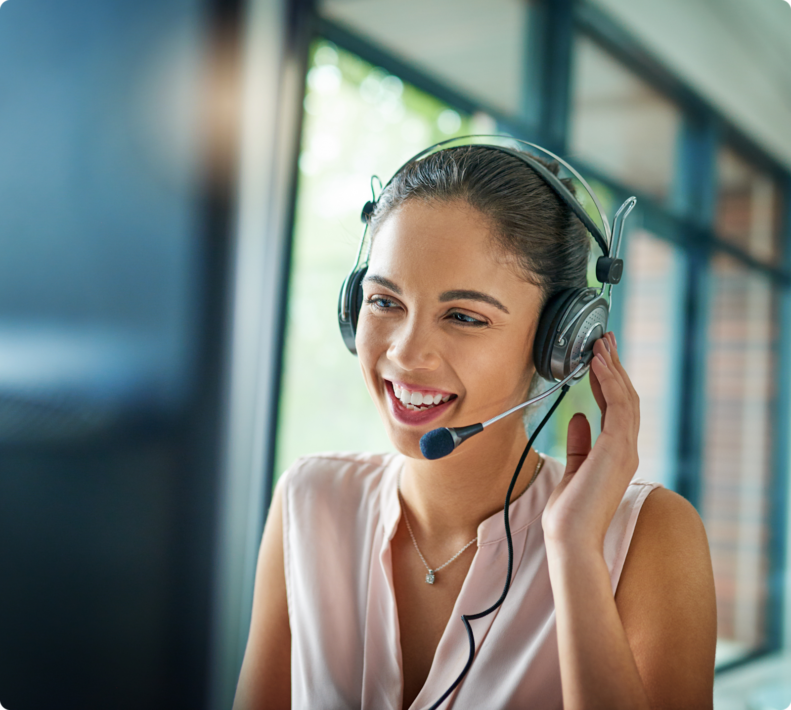 lady with a headset