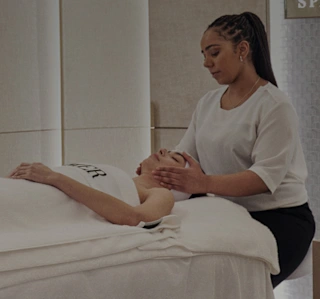 Lady having facial treatment