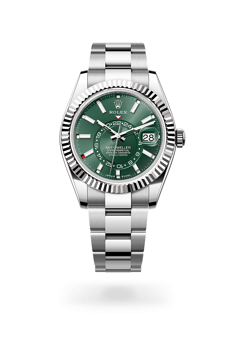 Upright image of Sky-Dweller - Oyster, 42 mm, Oystersteel and white gold
